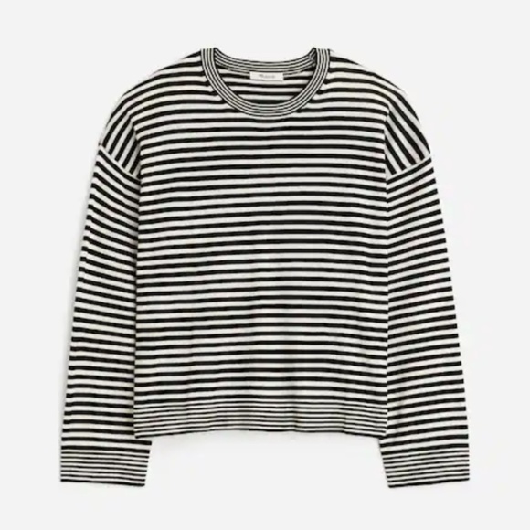 Madewell merino wool silk crewneck sweeter in stripe - Picture 6 of 8